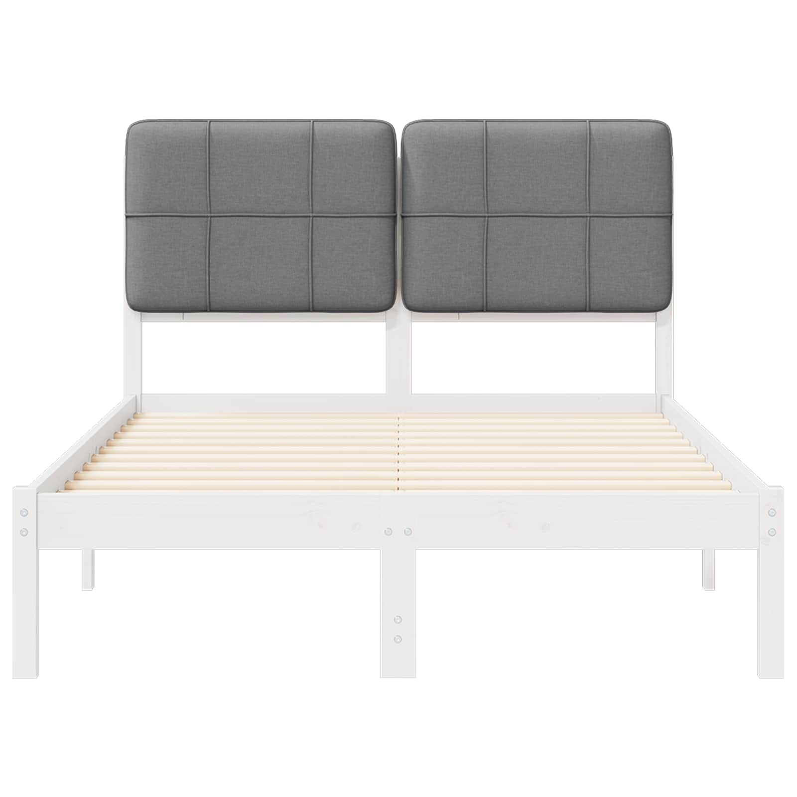 Σκελετός Κρεβατιού με Επενδεδυμένο Κεφαλάρι Ανοιχτό γκρι