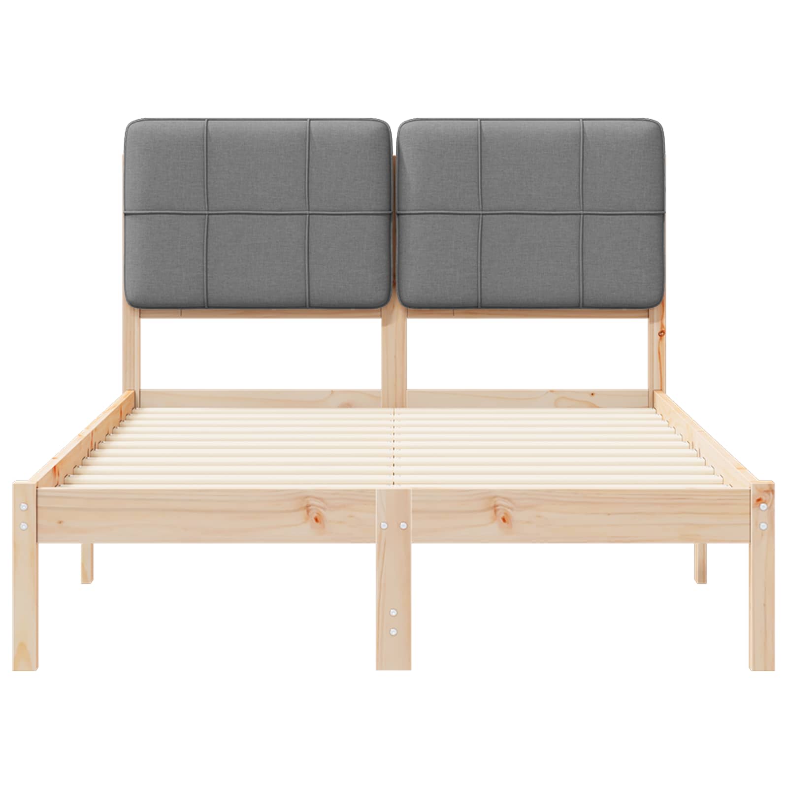 Σκελετός Κρεβατιού με Επενδεδυμένο Κεφαλάρι Ανοιχτό γκρι
