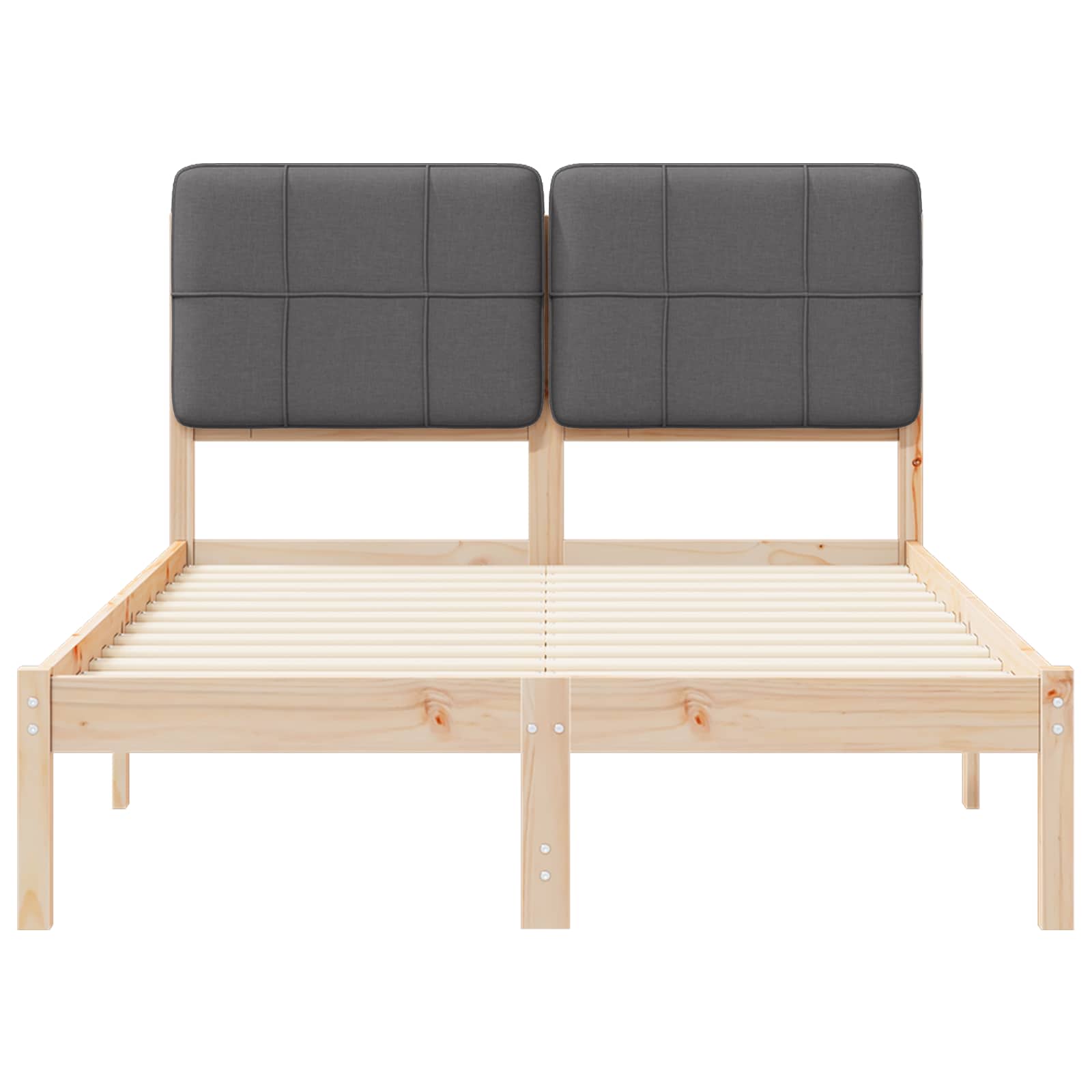 Σκελετός Κρεβατιού με Επενδεδυμένο Κεφαλάρι Σκούρο Γκρι