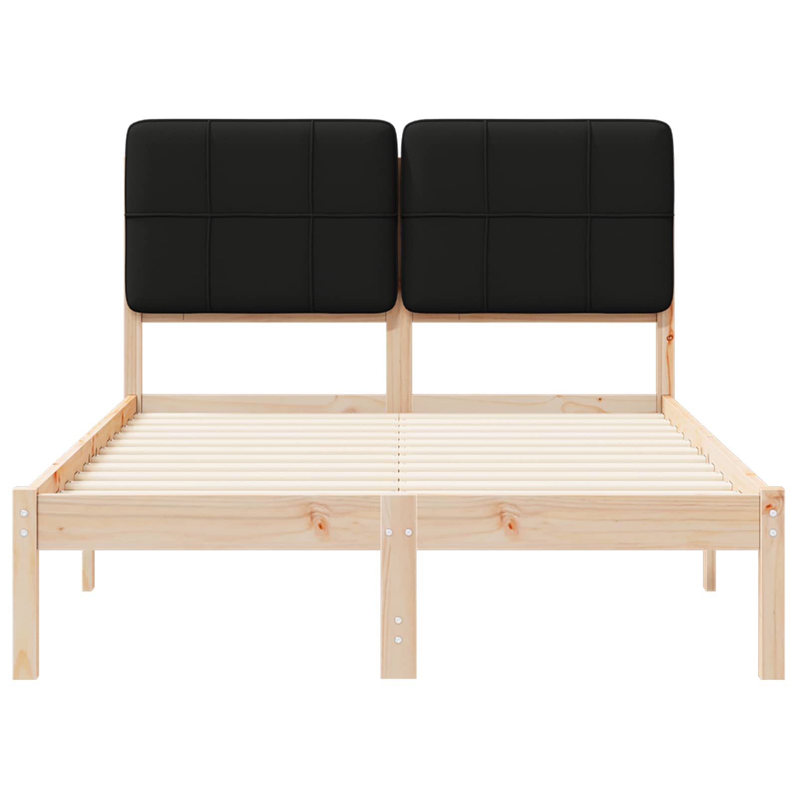 Σκελετός Κρεβατιού με Επενδεδυμένο Κεφαλάρι Μαύρο 120 x 190 cm