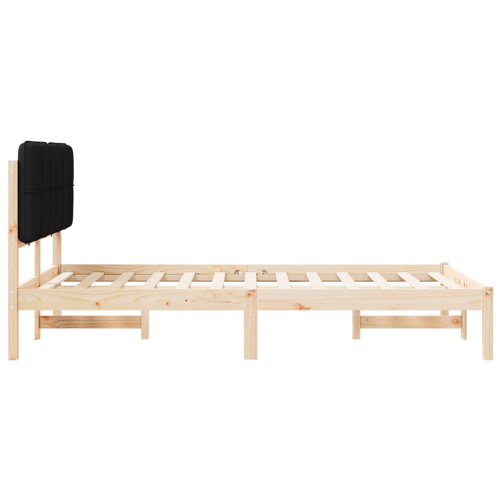 Σκελετός Κρεβατιού με Επενδεδυμένο Κεφαλάρι Μαύρο 120 x 190 cm