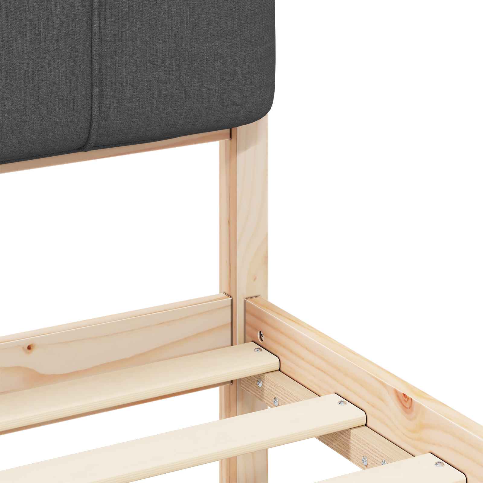 Σκελετός Κρεβατιού με Επενδεδυμένο Κεφαλάρι Σκούρο Γκρι