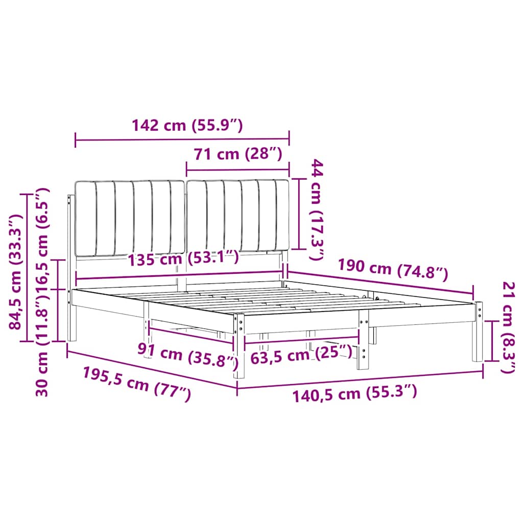 Σκελετός Κρεβατιού με Επενδεδυμένο Κεφαλάρι Σκούρο Γκρι