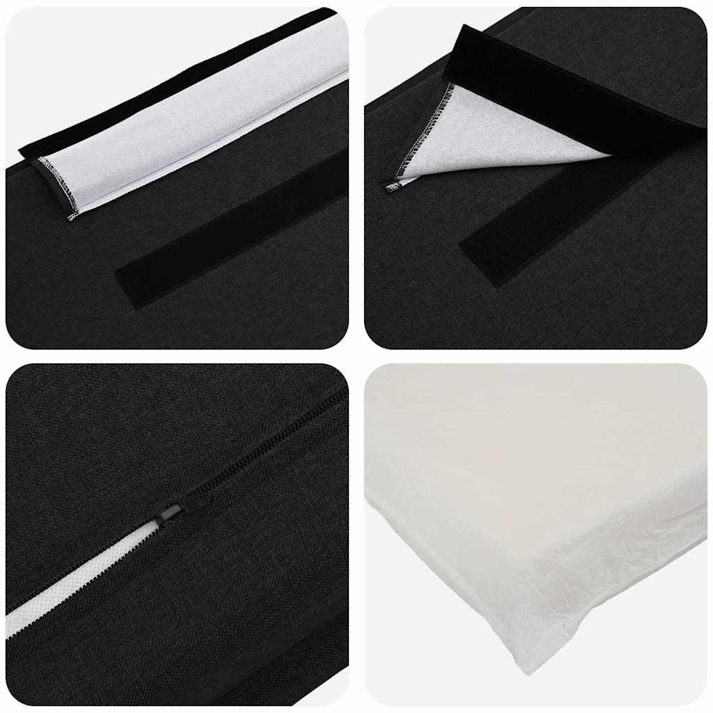 Ταπετσαρισμένο κεφαλάρι με κεφαλάρι Φυσικό και Μαύρο 120 cm