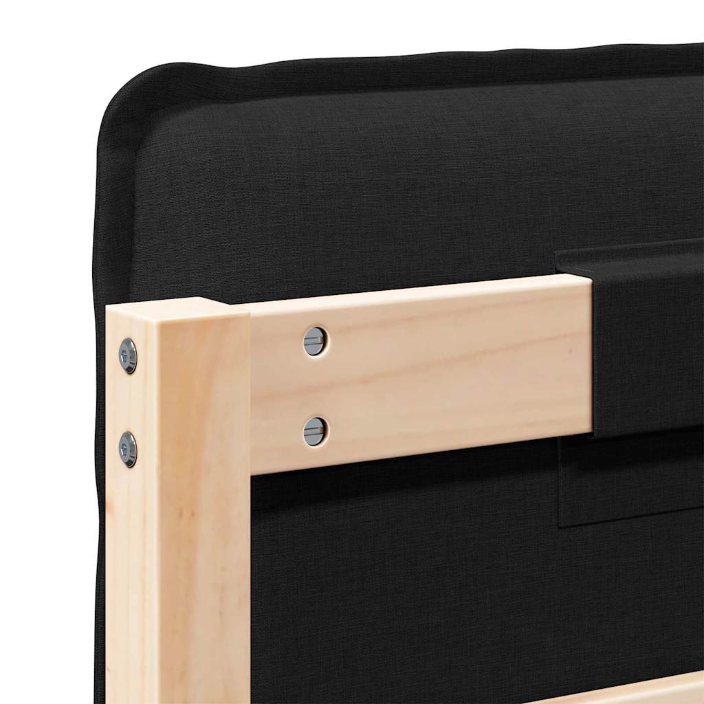 Ταπετσαρισμένο κεφαλάρι με κεφαλάρι Φυσικό και Μαύρο 120 cm