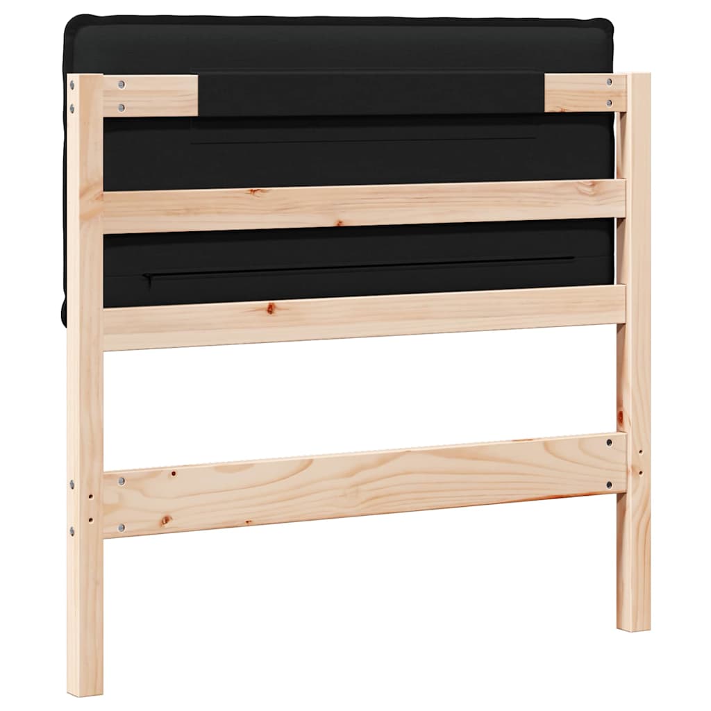 Ταπετσαρισμένο κεφαλάρι με κεφαλάρι Φυσικό και Μαύρο 75 cm