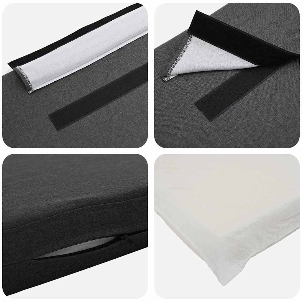 Ταπετσαρισμένο κεφαλάρι με κεφαλάρι Καφέ και Σκούρο Γκρι 80 cm