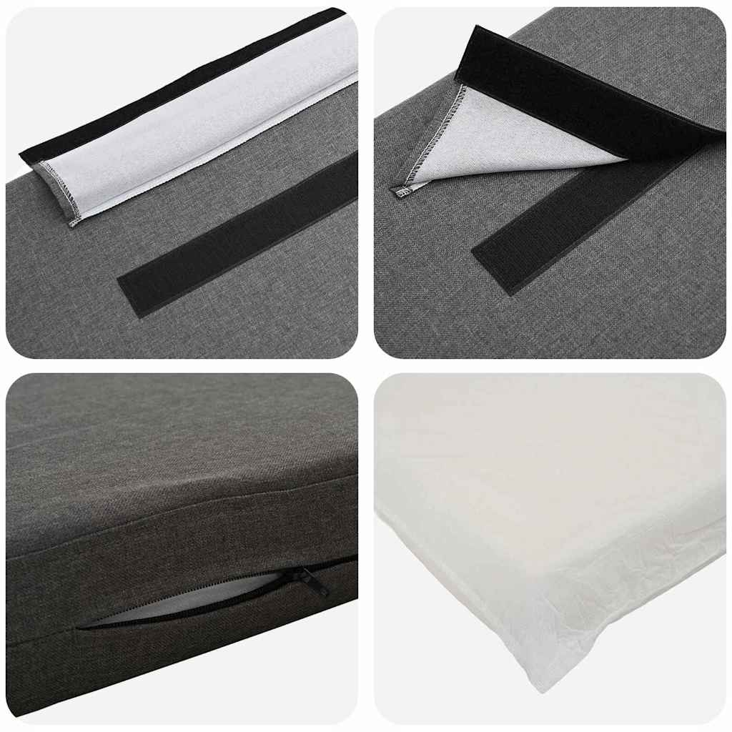 Ταπετσαρισμένο κεφαλάρι Λευκό και Ανοιχτό Γκρι 75 cm