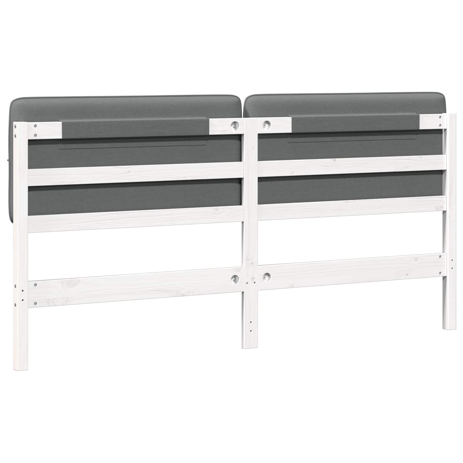 Ταπετσαρισμένο κεφαλάρι Λευκό και Ανοιχτό Γκρι 200 cm