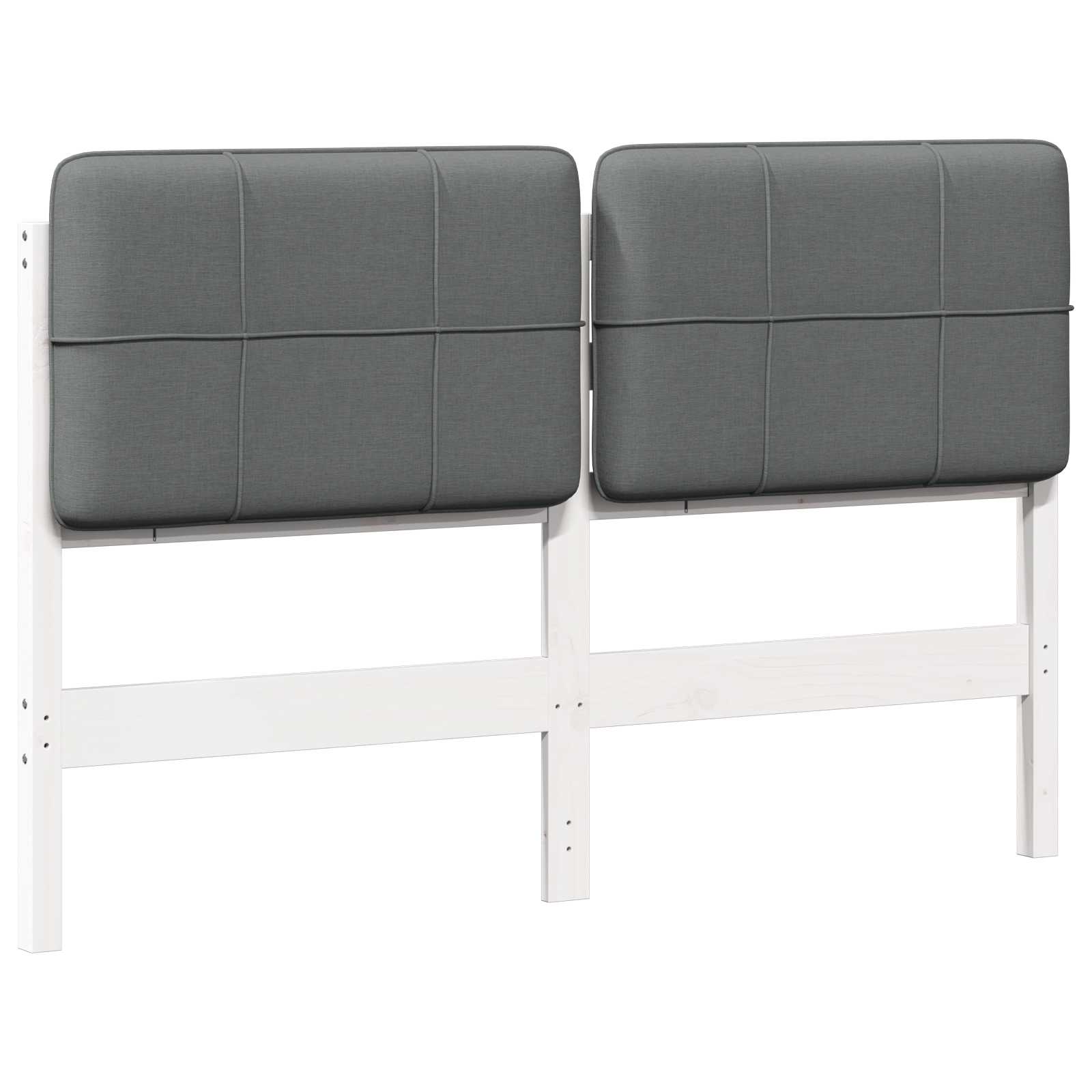 Ταπετσαρισμένο κεφαλάρι Λευκό και Ανοιχτό Γκρι 135 cm