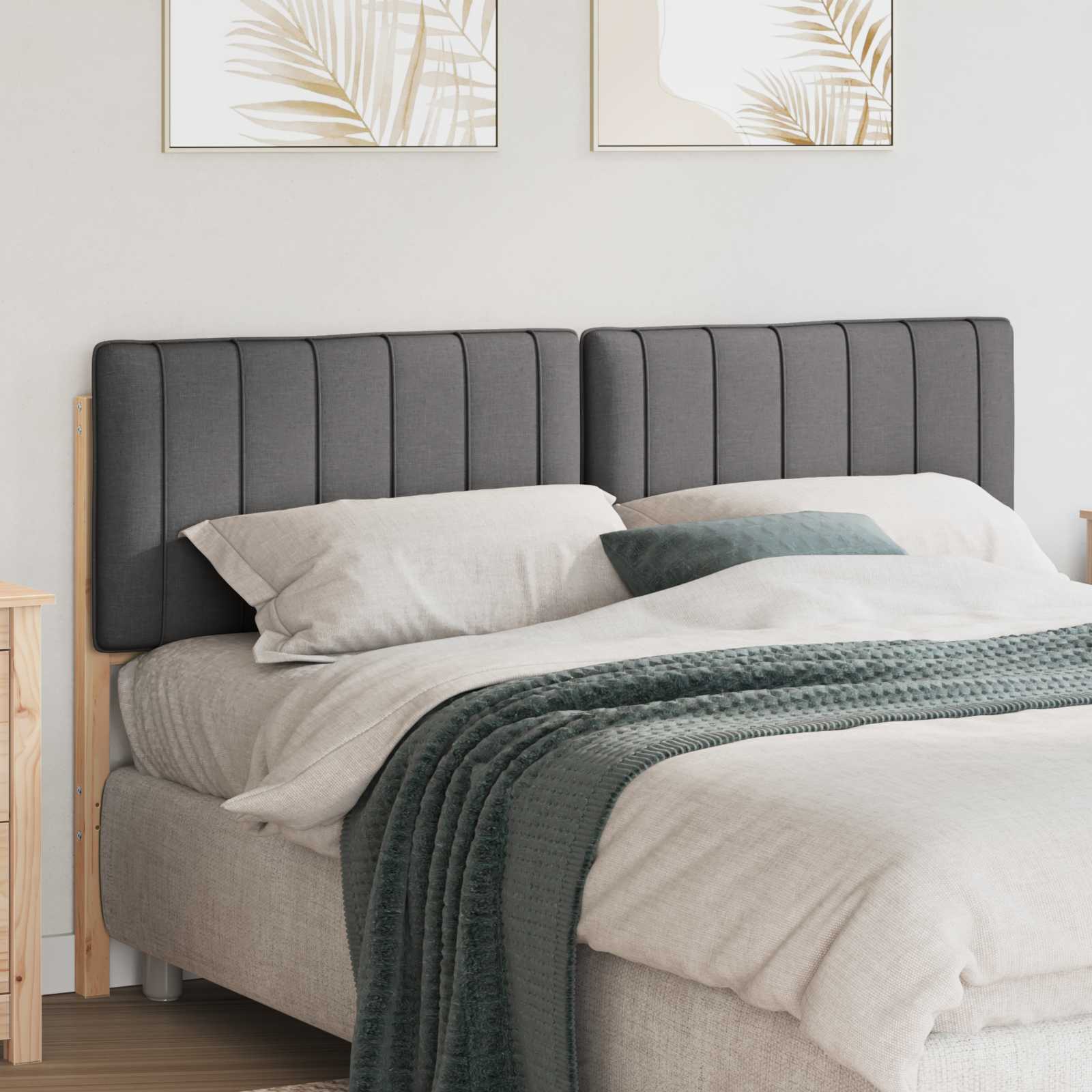 Ταπετσαρισμένο κεφαλάρι με κεφαλάρι Καφέ και Σκούρο Γκρι 160 cm