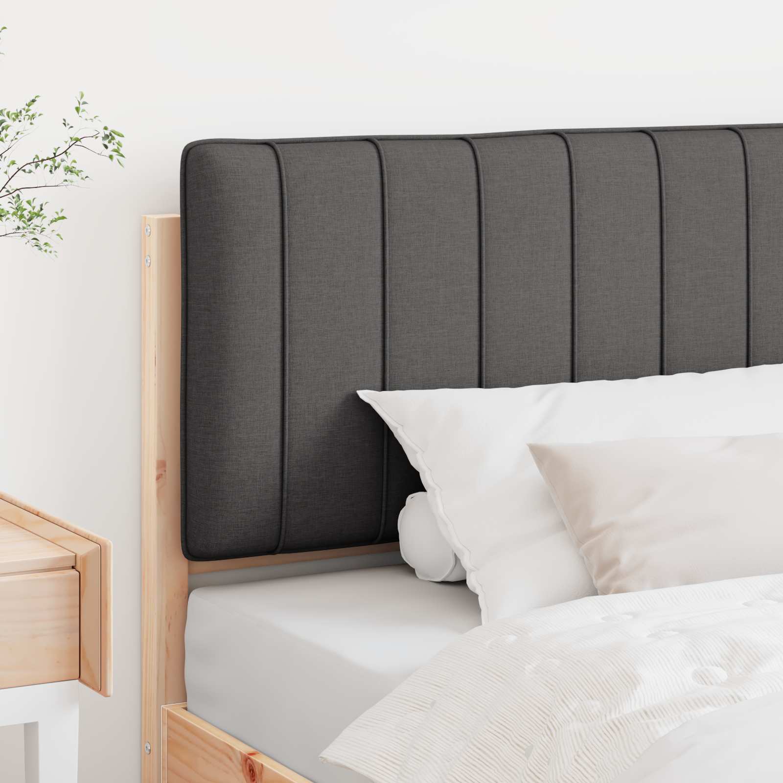 Ταπετσαρισμένο κεφαλάρι με κεφαλάρι Καφέ και Σκούρο Γκρι 100 cm