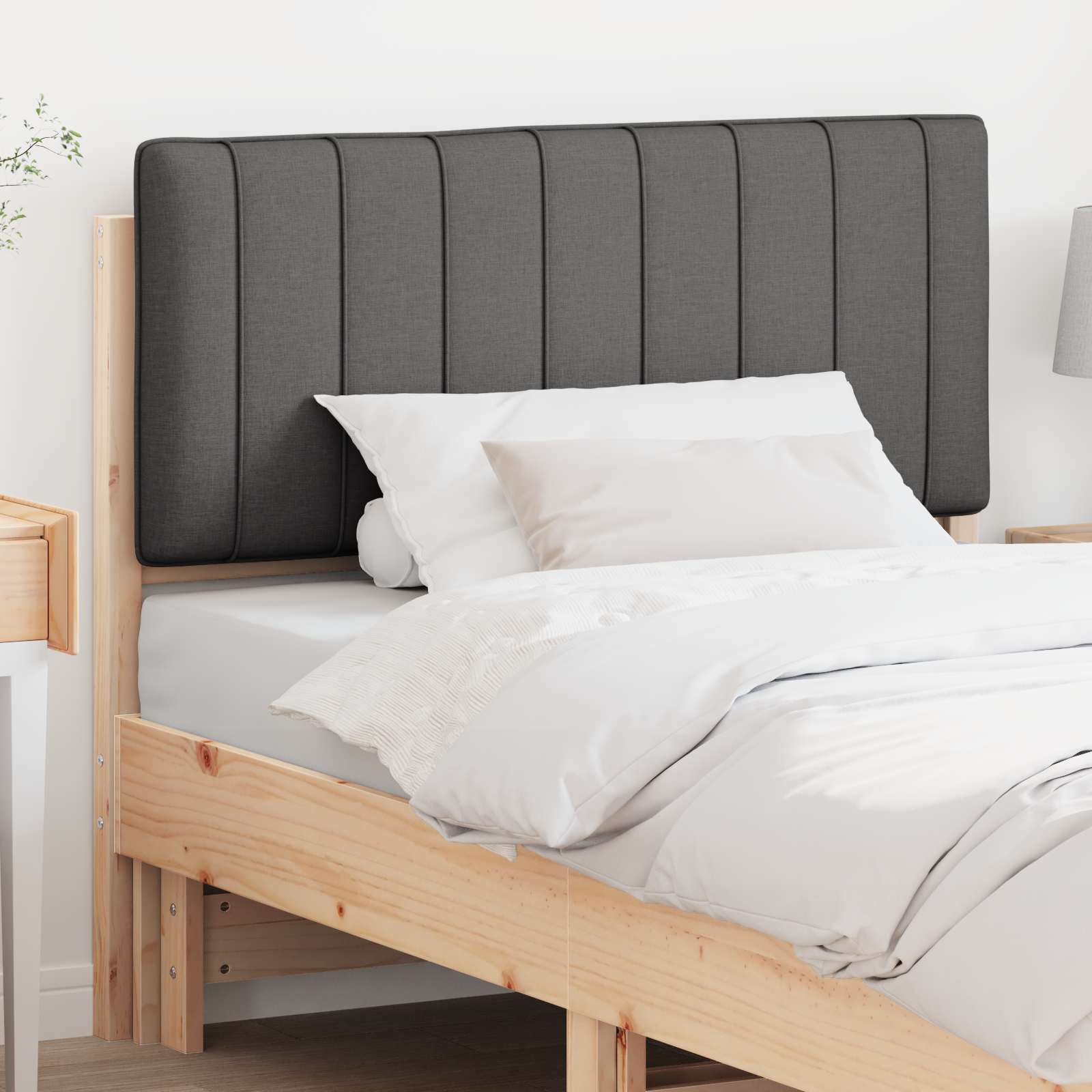 Ταπετσαρισμένο κεφαλάρι με κεφαλάρι Καφέ και Σκούρο Γκρι 100 cm