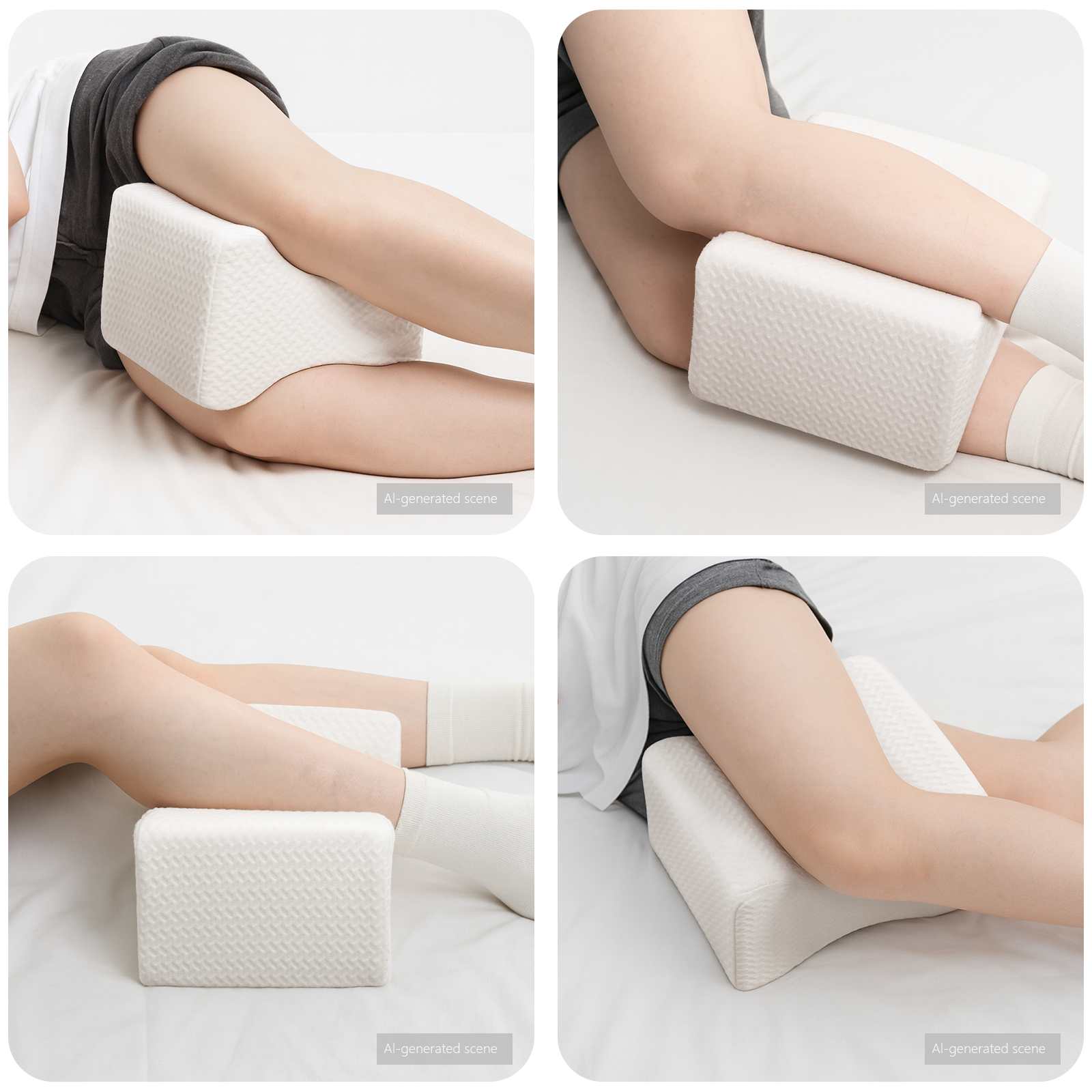 Knee Pillow Λευκός Αφρός μνήμης και Πολυεστέρας - Pakobazaar