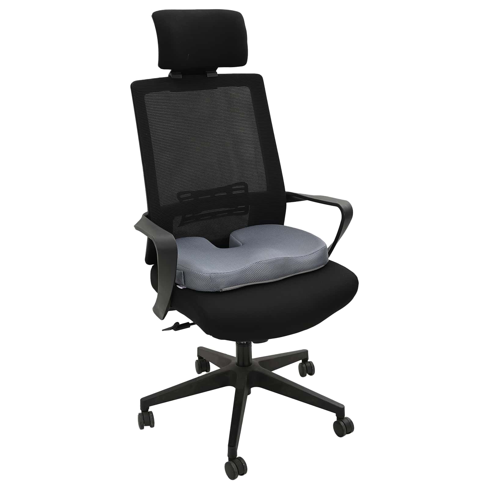 Μαξιλάρια Καθίσματος Μονόχρωμο Γκρι 47 x 37 x 8 εκ Αφρός Μνήμης - Pakobazaar