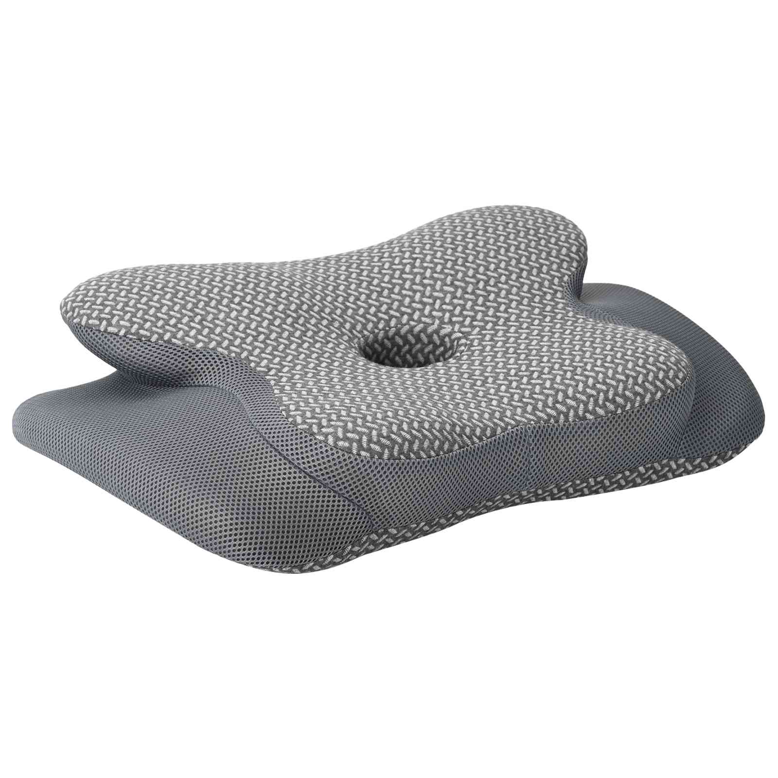 Μαξιλάρι λαιμού Μονόχρωμο Γκρι 58 x 38 x 12 εκ Αφρός Μνήμης - Pakobazaar