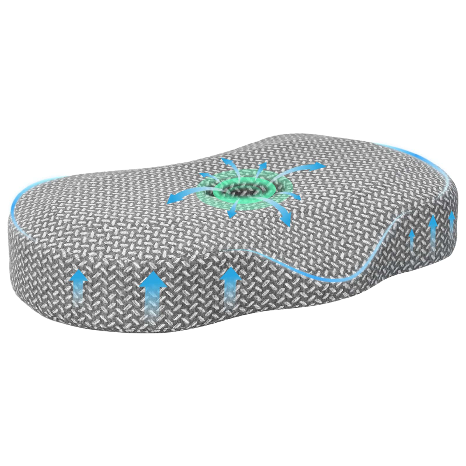 Μαξιλάρι λαιμού Γκρι 53 x 34,5 x 10,5 εκ. Αφρός Μνήμης - Pakobazaar