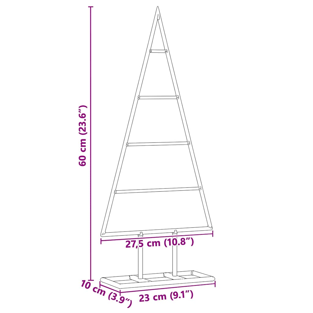 Μεταλλικό χριστουγεννιάτικο δέντρο με βάση Χρυσό 60 cm