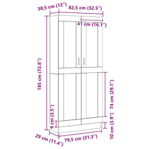 Βιβλιοθήκη 3 επίπεδα 82,5 x 30,5 x 185 cm Επεξεργασμένο Ξύλο