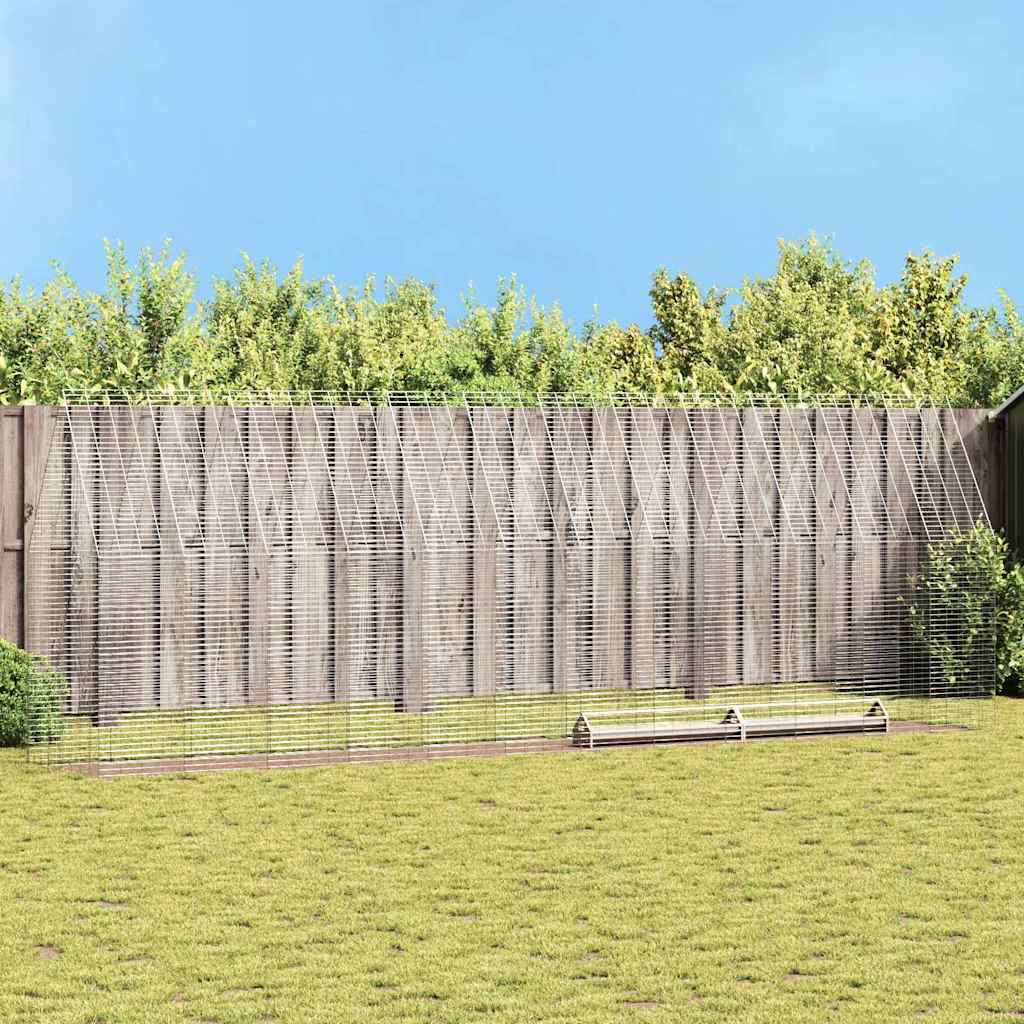 Κλουβί για κότες 2 pcs Ασημί 600 x 100 x 210 εκ.