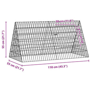 Κλουβί για κότες Ασημί 110 x 55 x 55 εκ. Γαλβανισμένος Χάλυβας