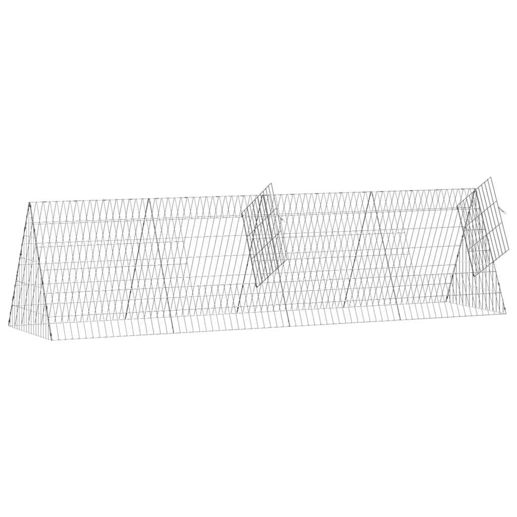 Κλουβί για κότες Ασημί 215 x 55 x 55 εκ. Επικαλυμμένος Χάλυβας