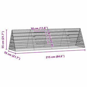 Κλουβί για κότες Ασημί 215 x 55 x 55 εκ. Γαλβανισμένος Χάλυβας