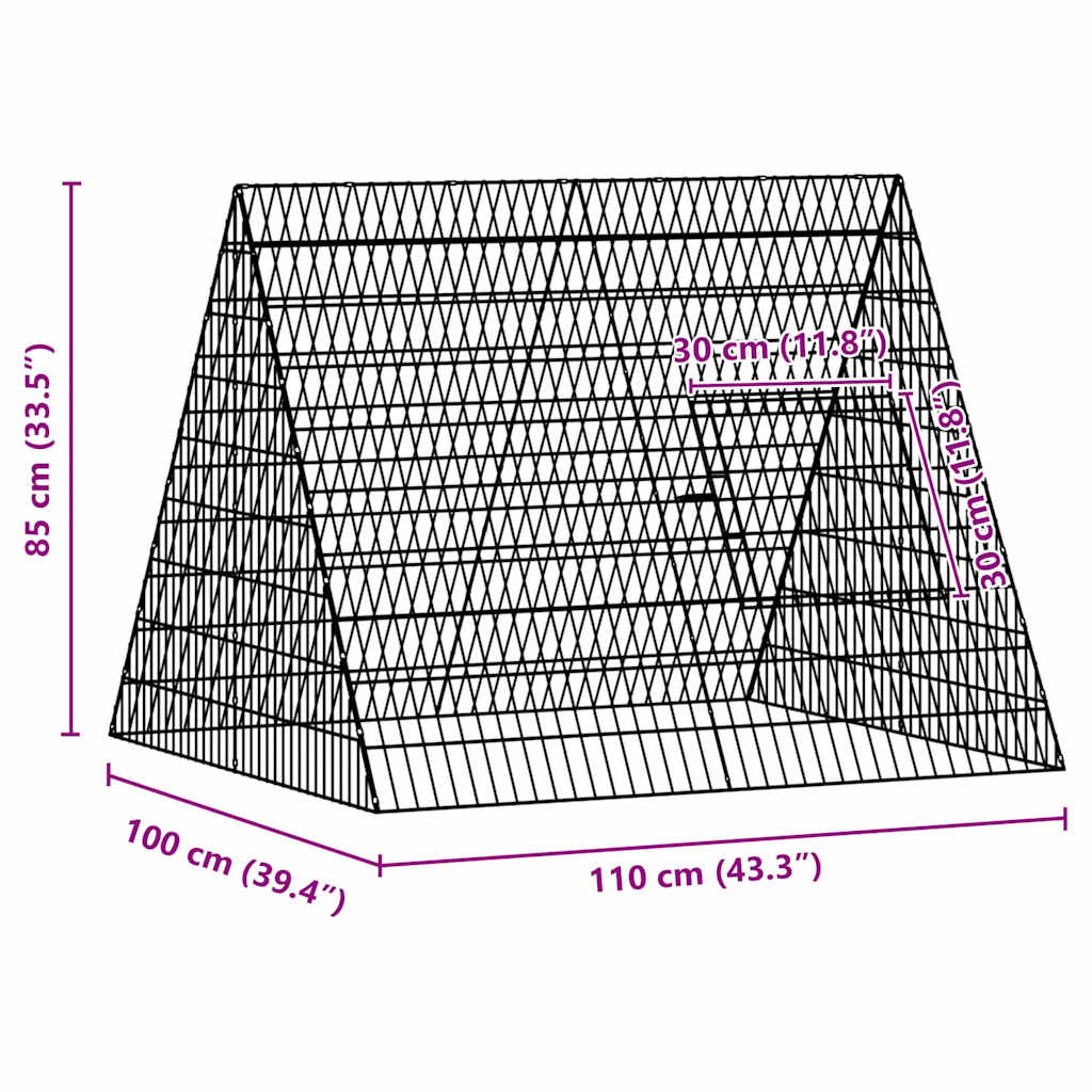 Κλουβί για κότες Ασημί 110 x 100 x 85 εκ. Επικαλυμμένος Χάλυβας