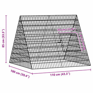 Κλουβί για κότες Ασημί 110 x 100 x 85 εκ. Γαλβανισμένος Χάλυβας