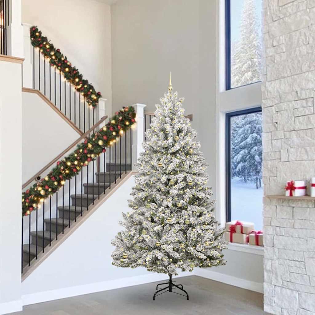 Τεχνητό Χριστουγεννιάτικο Δέντρο Πράσινο και Λευκό 300 cm - Pakobazaar
