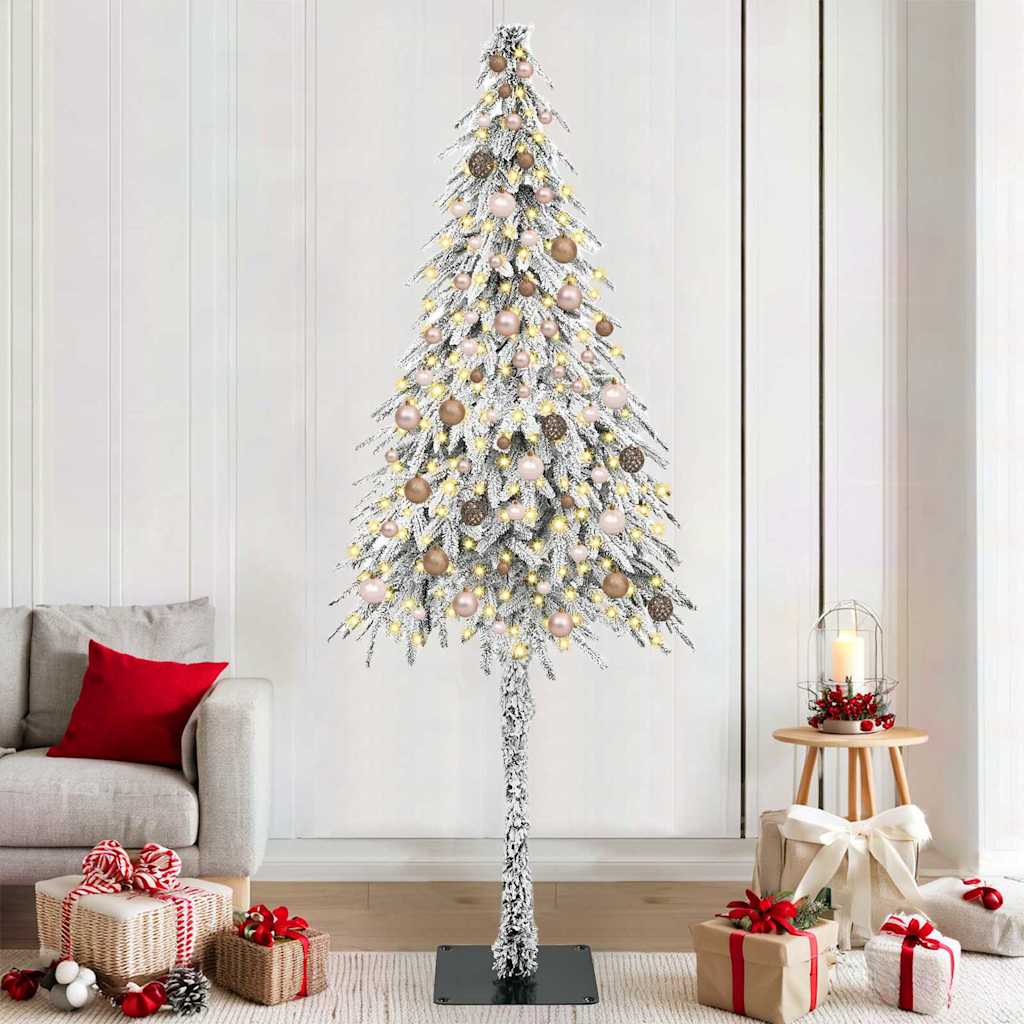 Χριστουγεννιάτικο Δέντρο με 300 LED Λευκό 210 cm ΠΕ και Ατσάλι - Pakobazaar