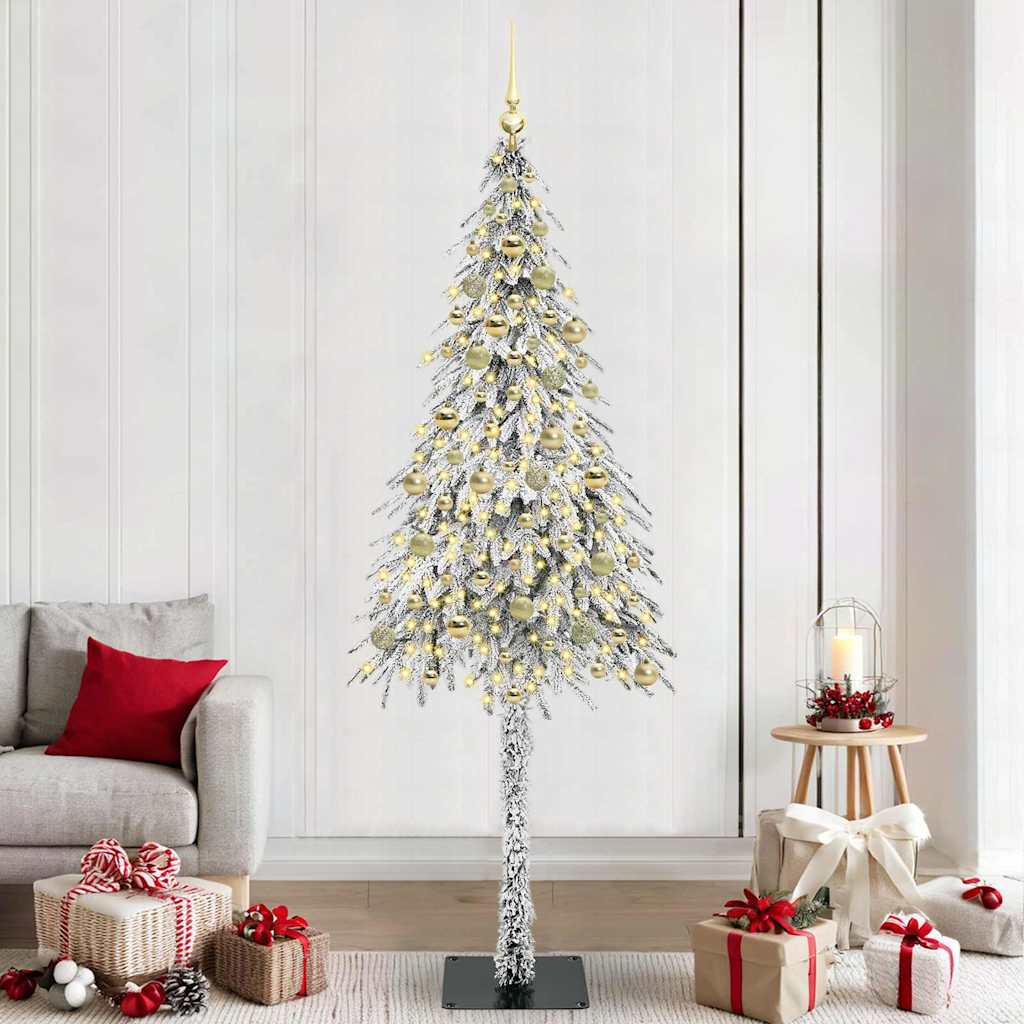 Χριστουγεννιάτικο Δέντρο με 300 LED Λευκό 210 cm ΠΕ και Ατσάλι - Pakobazaar