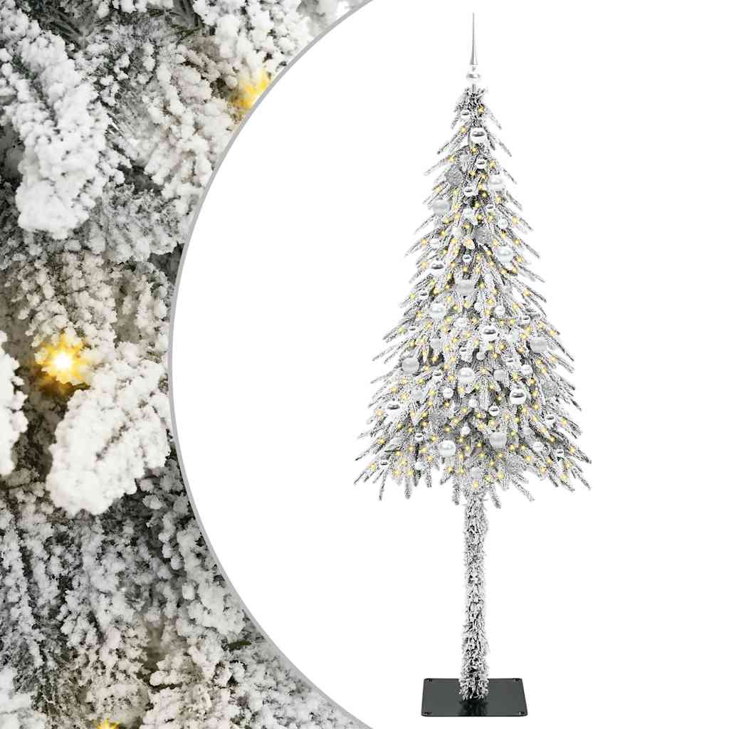 Χριστουγεννιάτικο Δέντρο με 300 LED Λευκό 210 cm ΠΕ και Ατσάλι - Pakobazaar