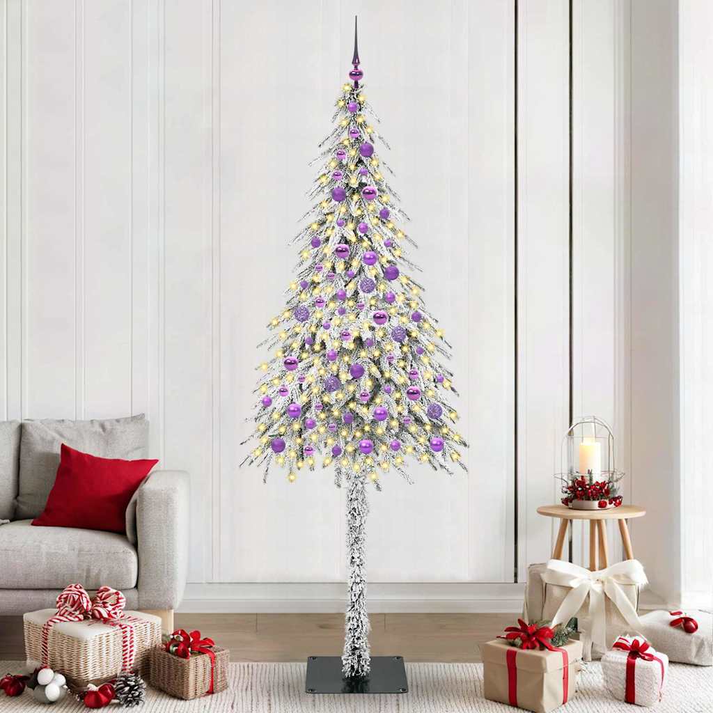 Χριστουγεννιάτικο Δέντρο με 300 LED Λευκό 210 cm ΠΕ και Ατσάλι