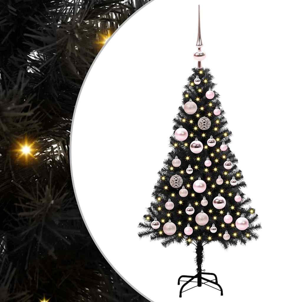 Χριστουγεννιάτικο Δέντρο με 150 LED με βάση Μαύρο 120 cm PVC