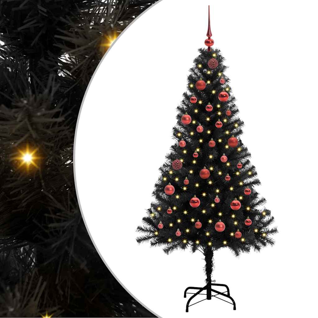 Χριστουγεννιάτικο Δέντρο με 150 LED με βάση Μαύρο 150 cm PVC