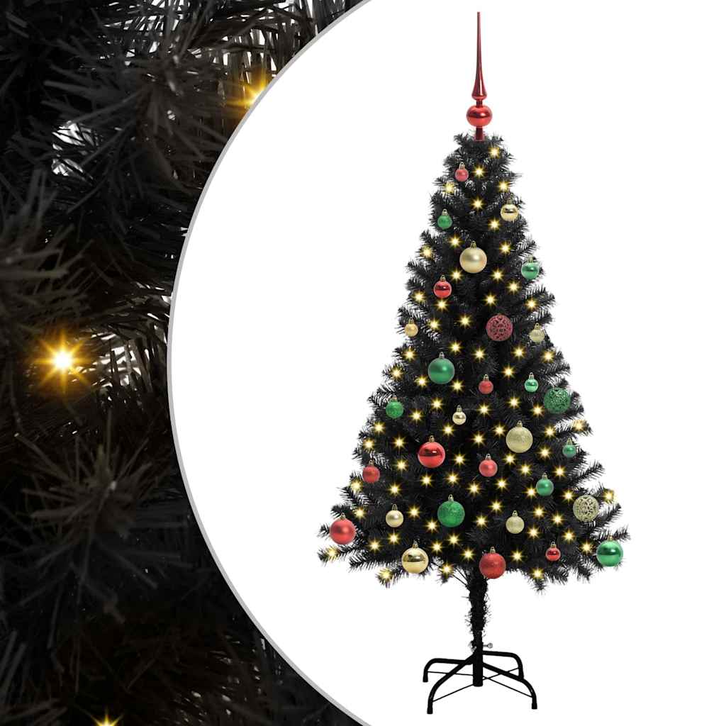 Χριστουγεννιάτικο Δέντρο με 150 LED με βάση Μαύρο 150 cm PVC