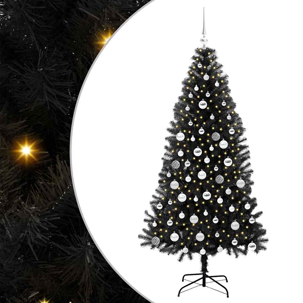 Χριστουγεννιάτικο Δέντρο με 300 LED με βάση Μαύρο 180 cm PVC
