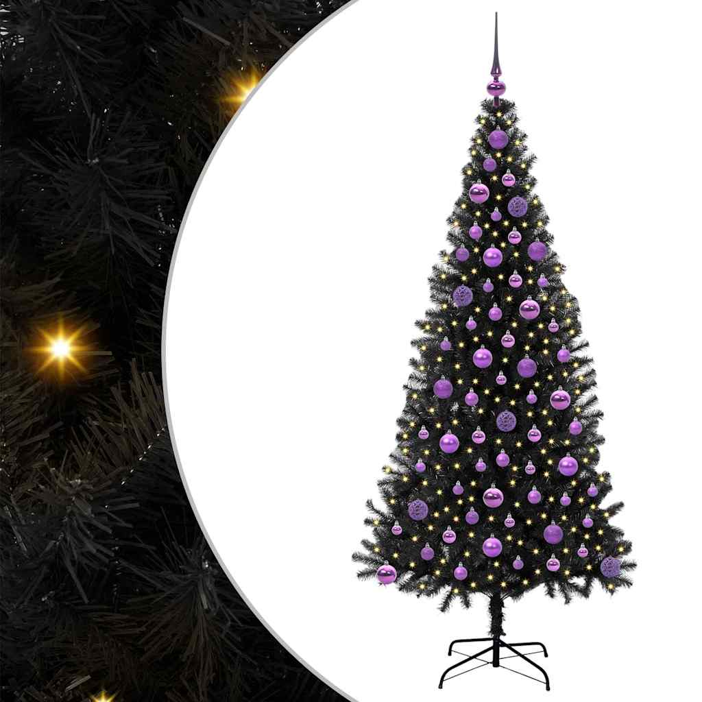 Χριστουγεννιάτικο Δέντρο με 300 LED με βάση Μαύρο 180 cm PVC