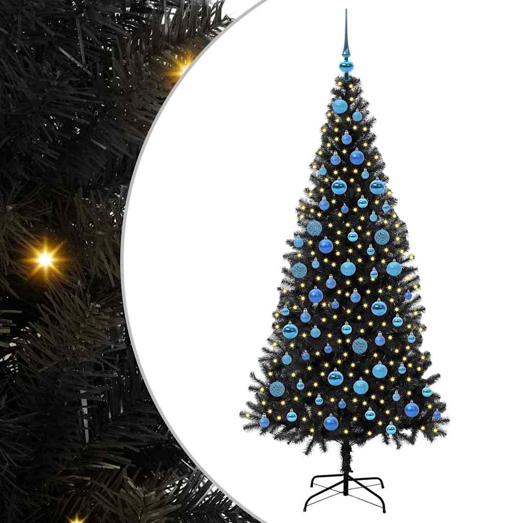 Χριστουγεννιάτικο Δέντρο με 300 LED με βάση Μαύρο 180 cm PVC
