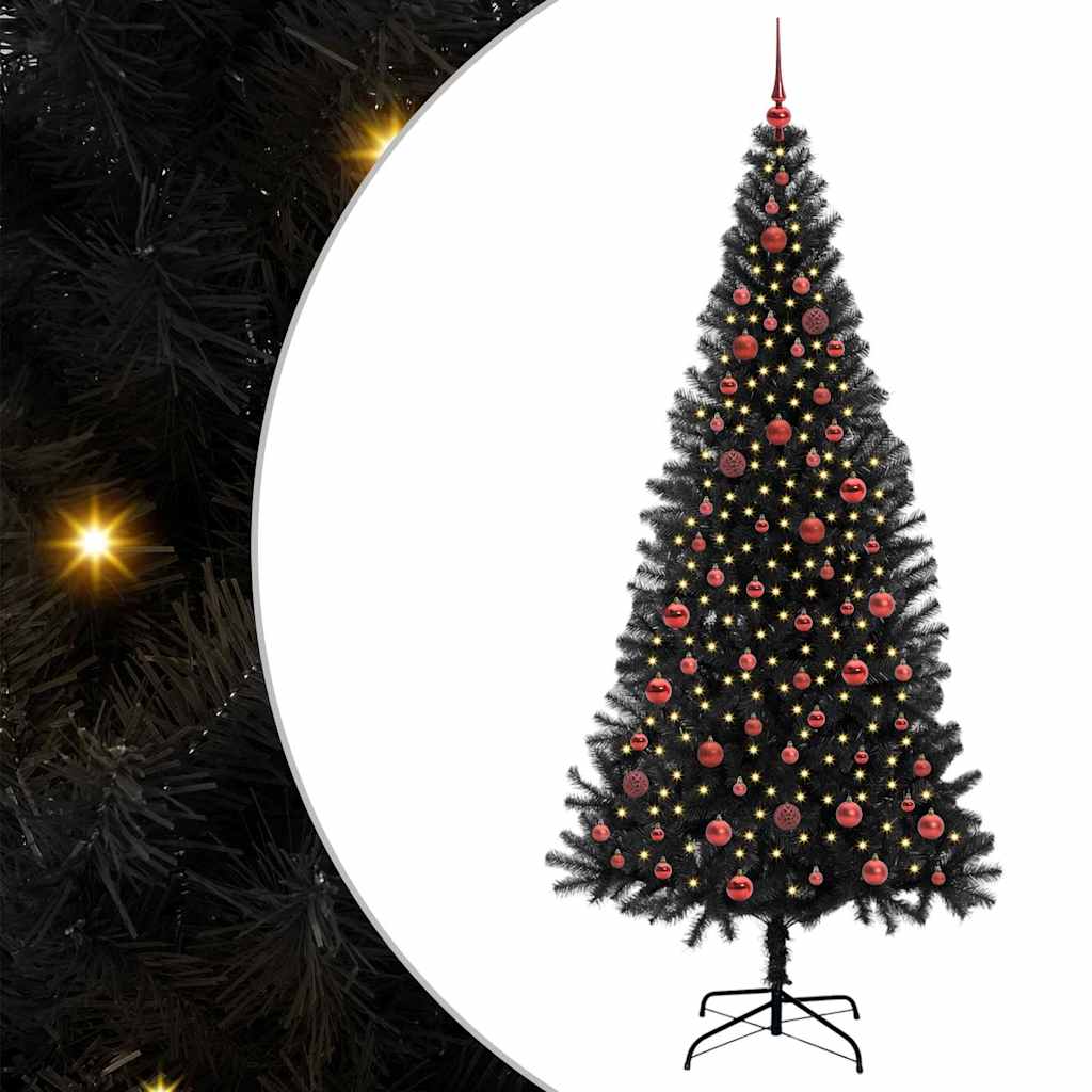 Χριστουγεννιάτικο Δέντρο με 300 LED με βάση Μαύρο 210 cm PVC