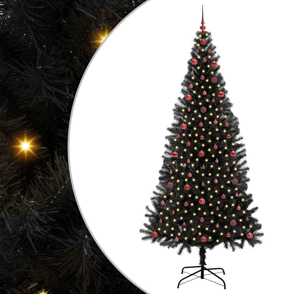 Χριστουγεννιάτικο Δέντρο με 300 LED με βάση Μαύρο 240 cm PVC