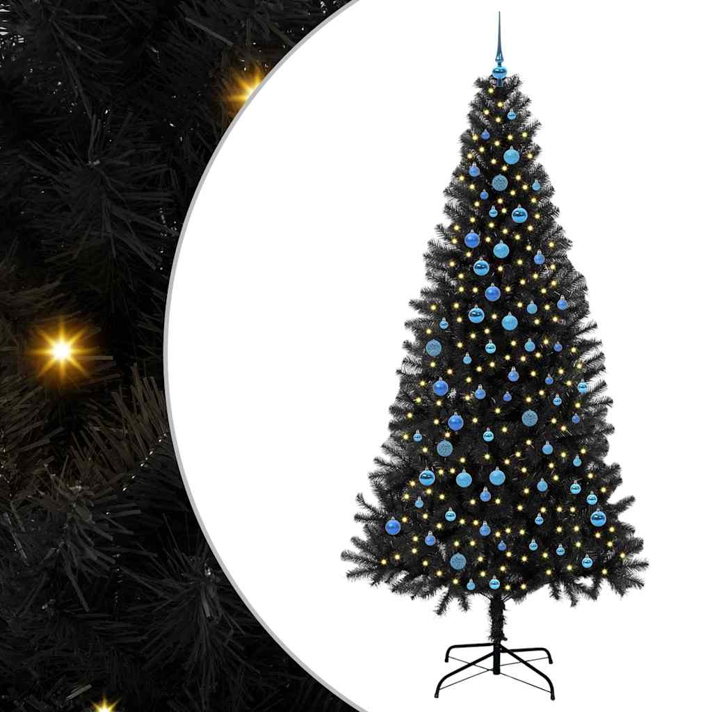 Χριστουγεννιάτικο Δέντρο με 300 LED με βάση Μαύρο 240 cm PVC - Pakobazaar