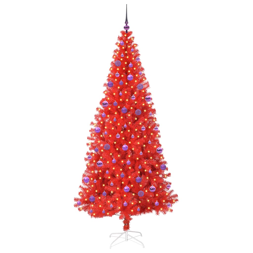 Χριστουγεννιάτικο Δέντρο με 300 LED με βάση Κόκκινο 210 cm PVC