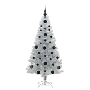 Χριστουγεννιάτικο Δέντρο με 150 LED με βάση Ασημί 120 cm PET - Pakobazaar
