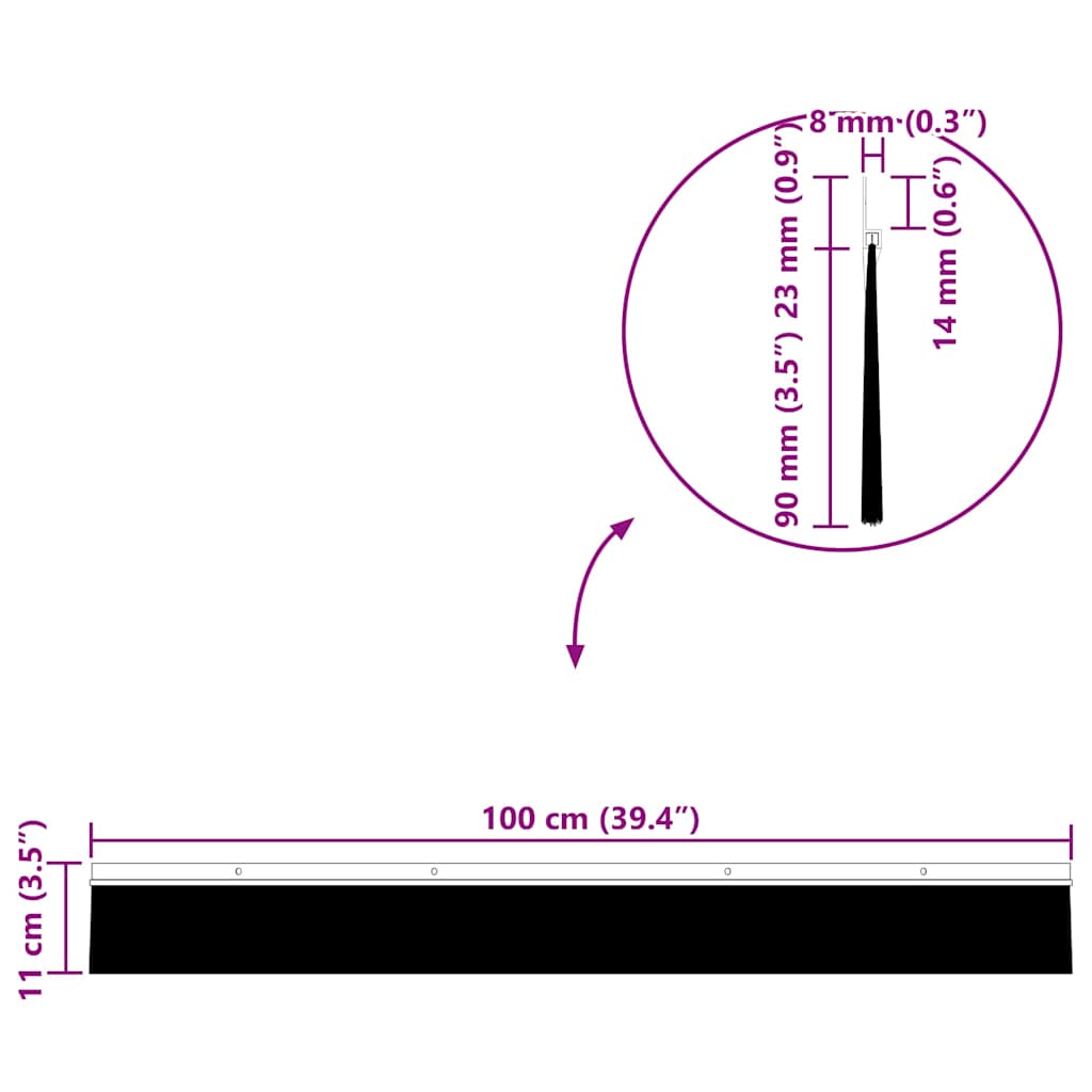 Σφραγίδες πόρτας με βούρτσες που προσαρτώνται 2 pcs Λευκό