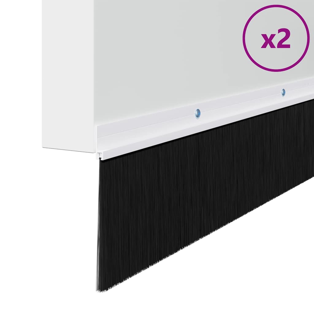 Σφραγίδες πόρτας με βούρτσες που προσαρτώνται 2 pcs Λευκό