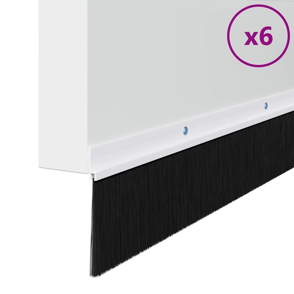 Σφραγίδες πόρτας με βούρτσες που προσαρτώνται 6 pcs Λευκό - Pakobazaar