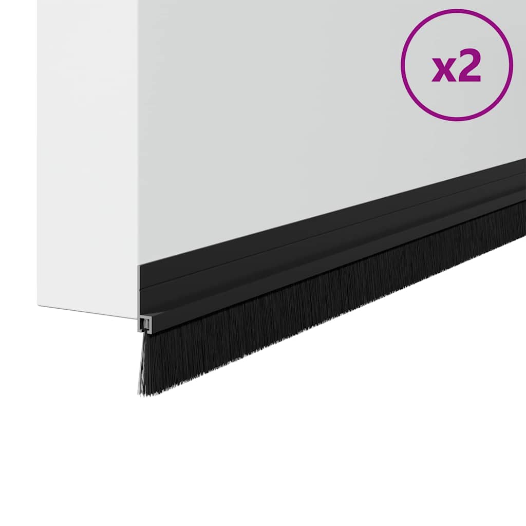 Αυτοκόλλητες σφραγίδες πόρτας 2 pcs Μαύρο 100 cm