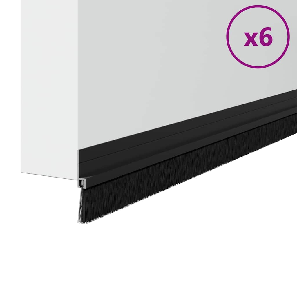 Αυτοκόλλητες σφραγίδες πόρτας 6 pcs Μαύρο 100 cm